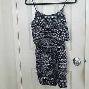 Blue and white romper